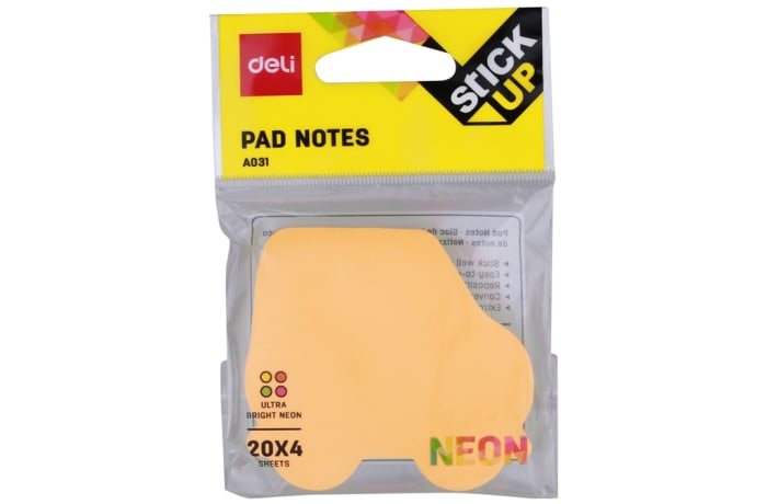 Stick up Pad Notes Car Shaped Assorted Neon Colours image