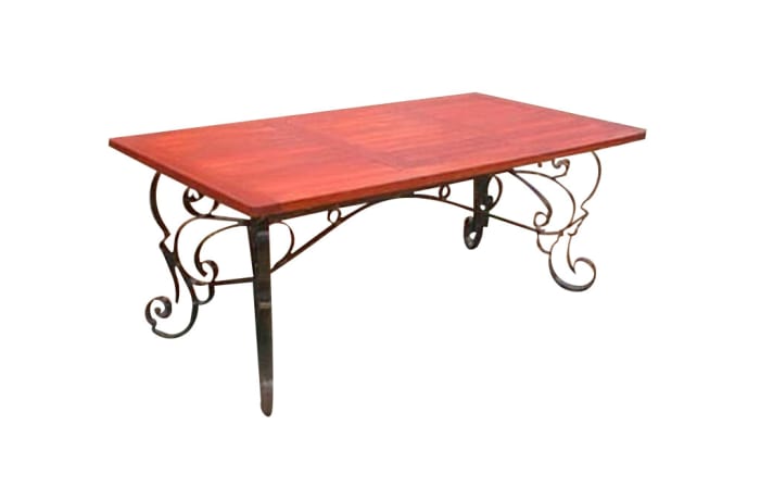 Dining table 8-seater steel trim image