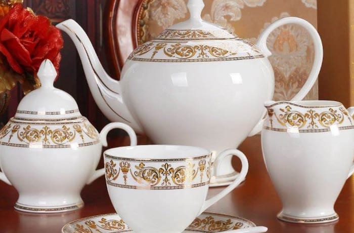 European Coffee Set with British Ceramics, Teapot, Cup, Plate - 10754523846  image