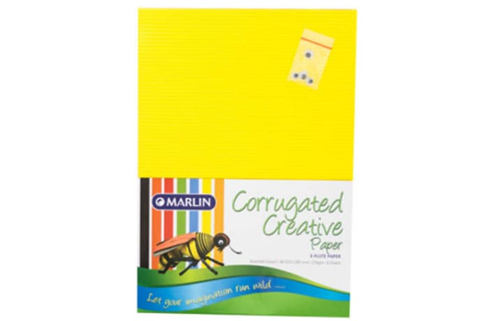 Marlin Corrugated Creative Paper  Yellow A4  8 Sheets image