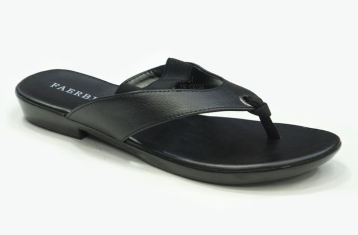 Faerbite  Black Sandals - Thick Strap image