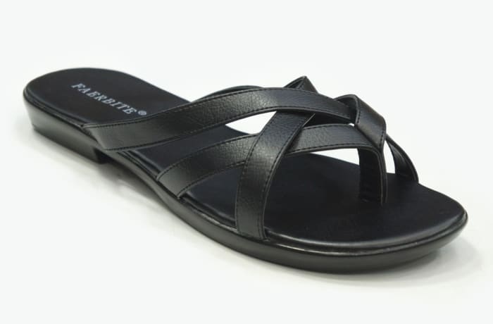 Faerbite  Black Sandals  - Crossover Straps image