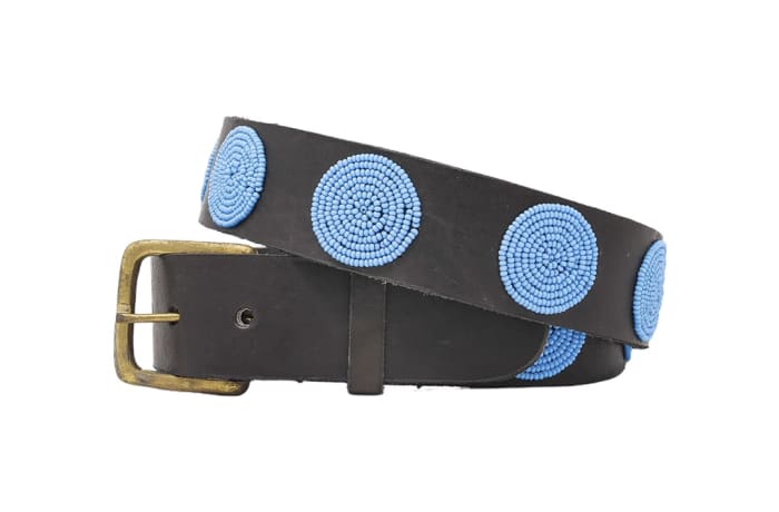 Kikoza Beaded Belts Leather Black - Blue image