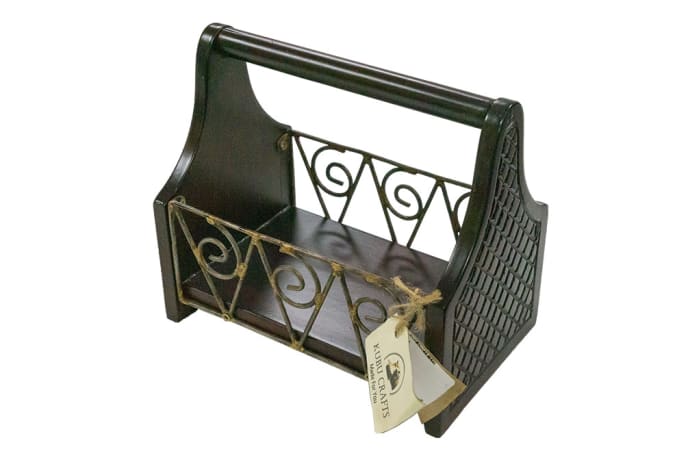 Storage Holders & Racks - Magazine Rack with Wrought Iron sides image