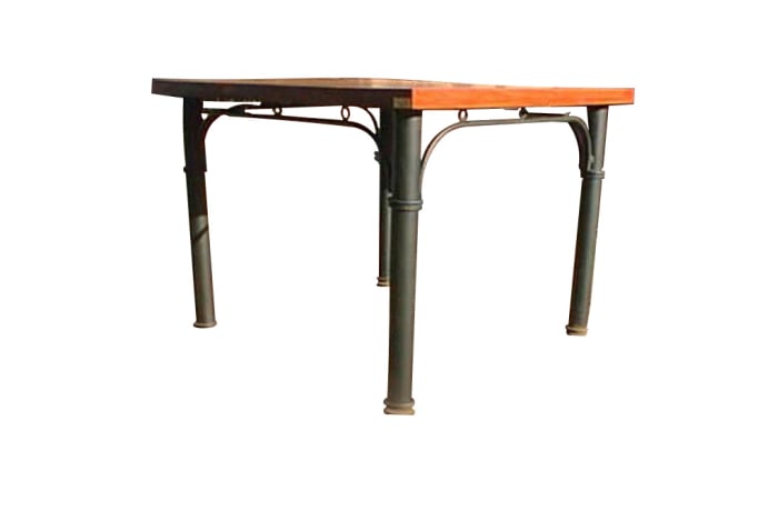 Dining table mock 4cm top 4 round steel legs image