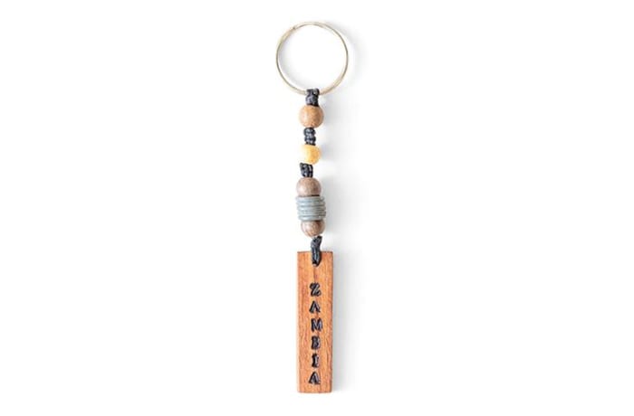 Letter stamped snare key ring image