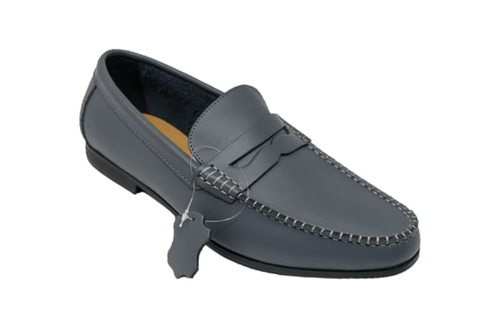 Men's Leather Driving Loafers  - Grey image