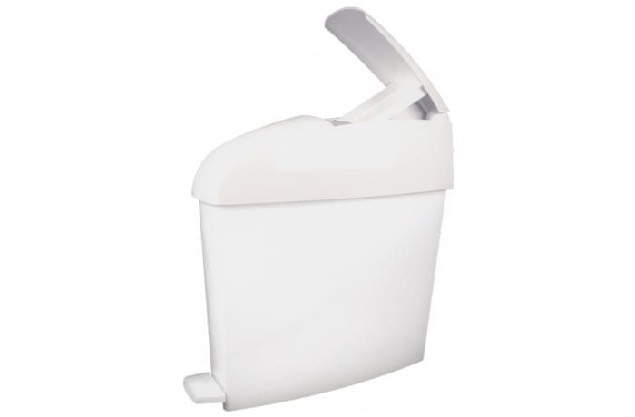 Mini Sanitary Pedal Trash Bin  White  12litres  image