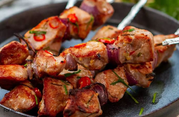 Pork Souvlakia Skewers with Salad - K175 image