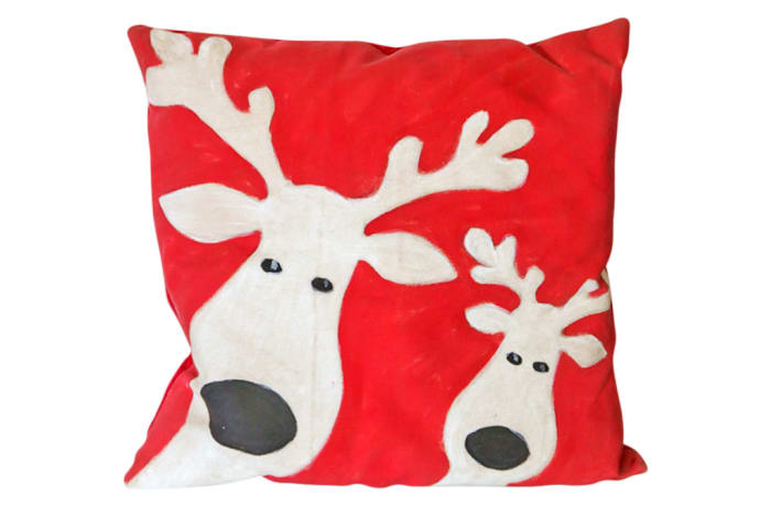 Pillow Christmas Themed Red Deer Head Cushion  image