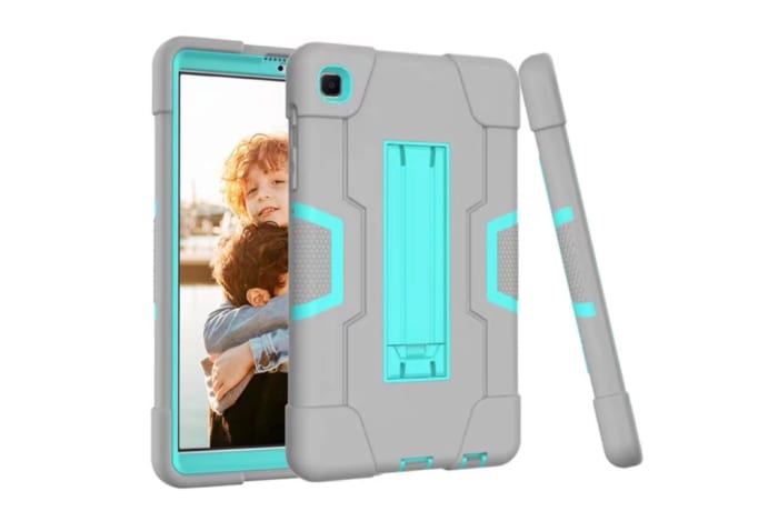 Shock Proof Case for Samsung Galaxy Tab A7 Lite  - Grey & Aqua image