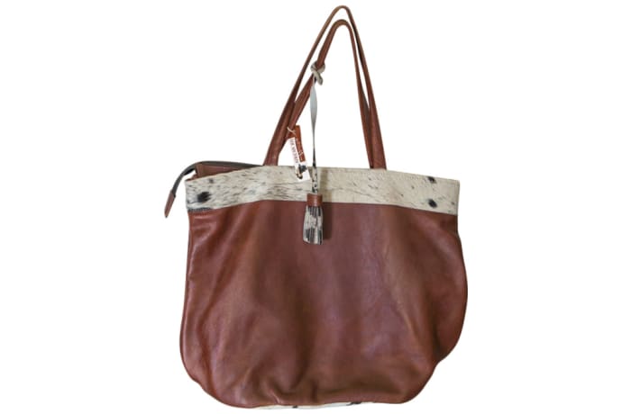 Shoulder Bag Genuine  Brown Leather Tote Bag image