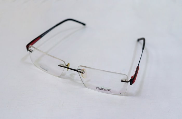 Rimless Eyeglass Frames  - Black & Red image