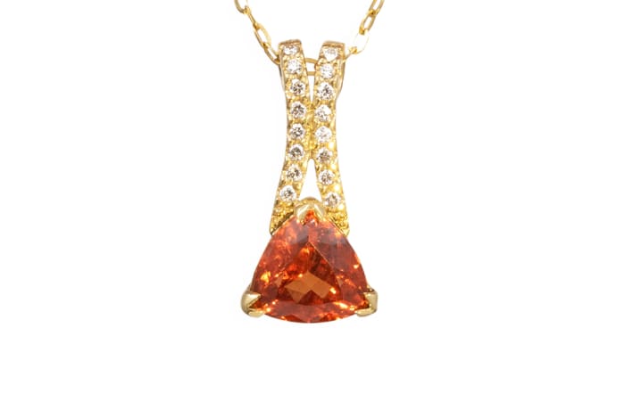 Yellow Gold  Spessartite & Diamond  Cage Pendant  image