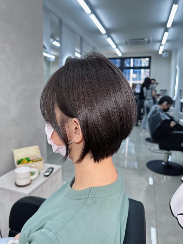 極短髮+霧感棕色