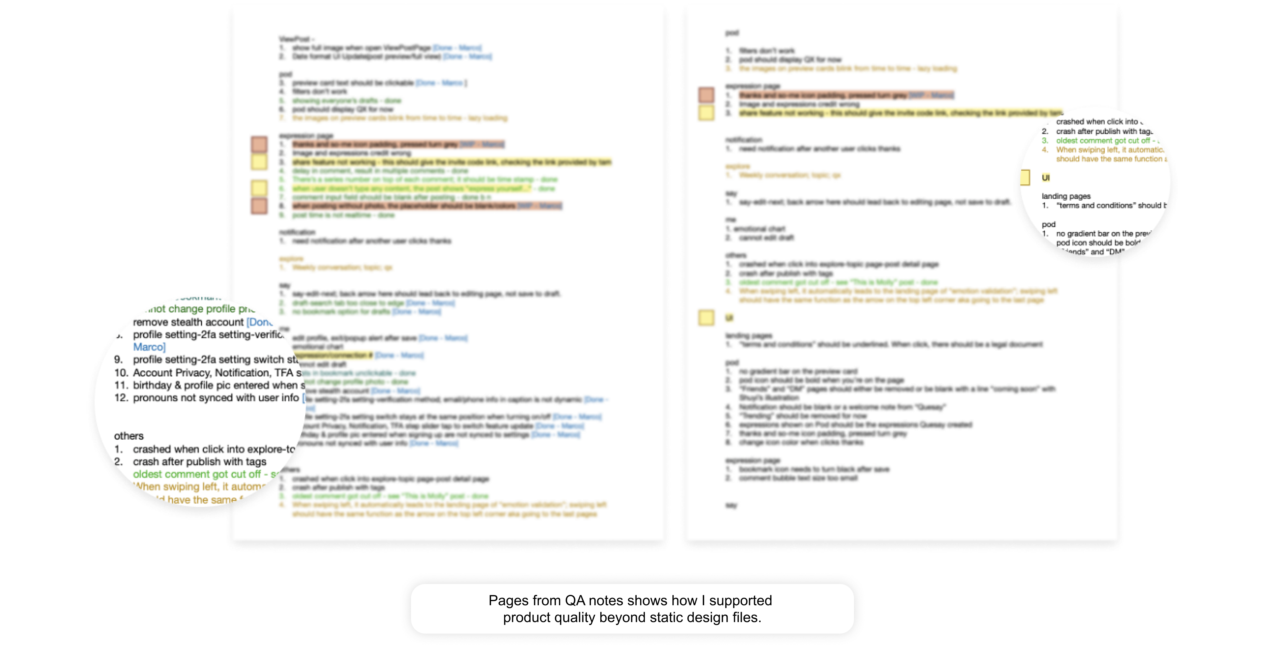 Quesay design review notes used during implementation