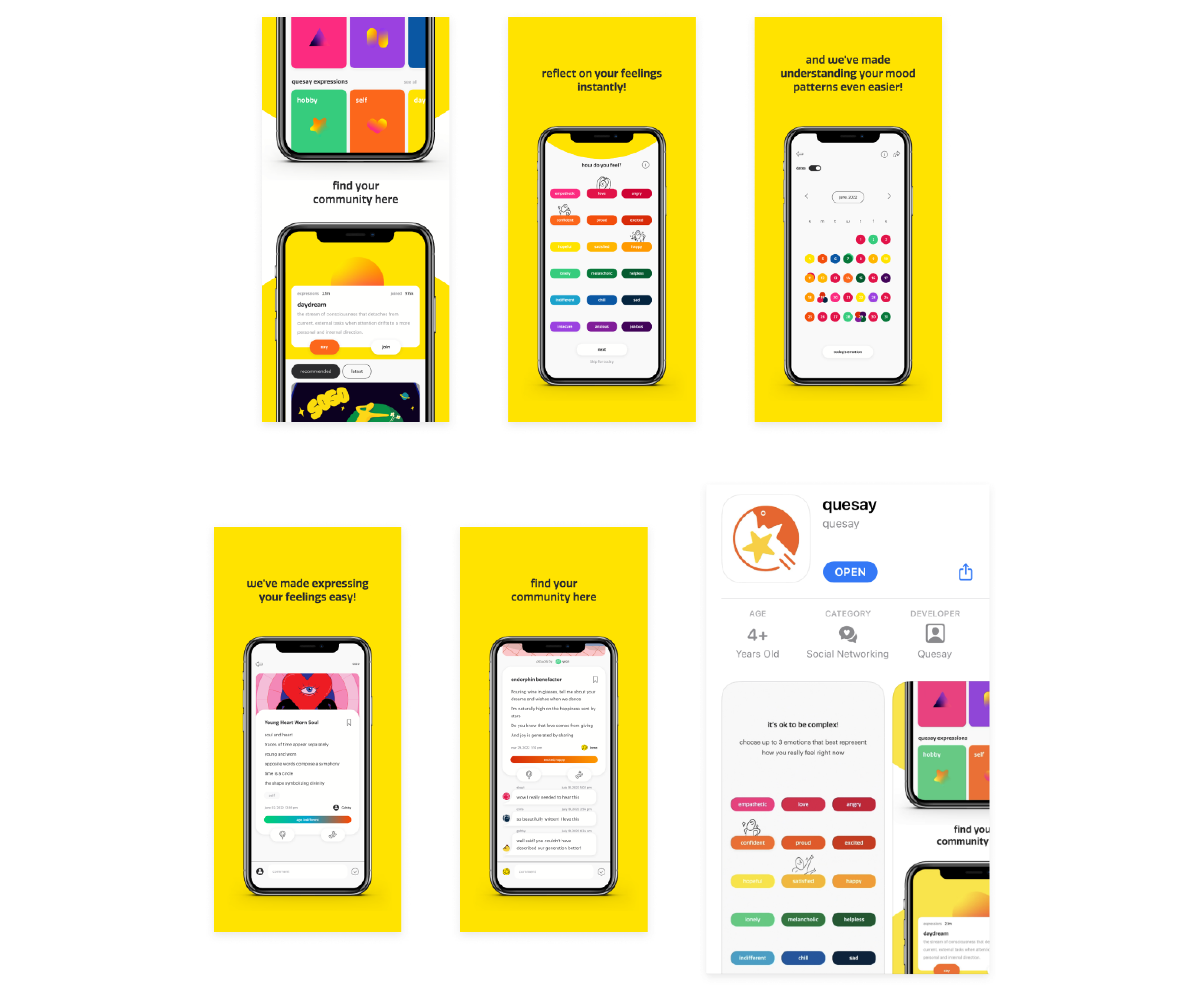 Quesay App Store launch page and product storytelling