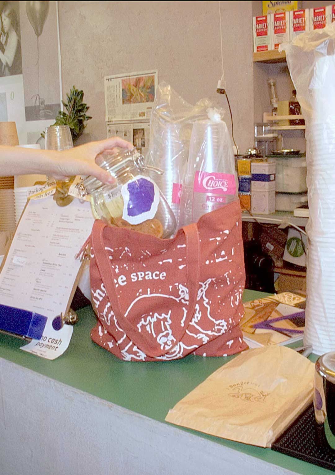 Package-Free soy sauce tote, view 1