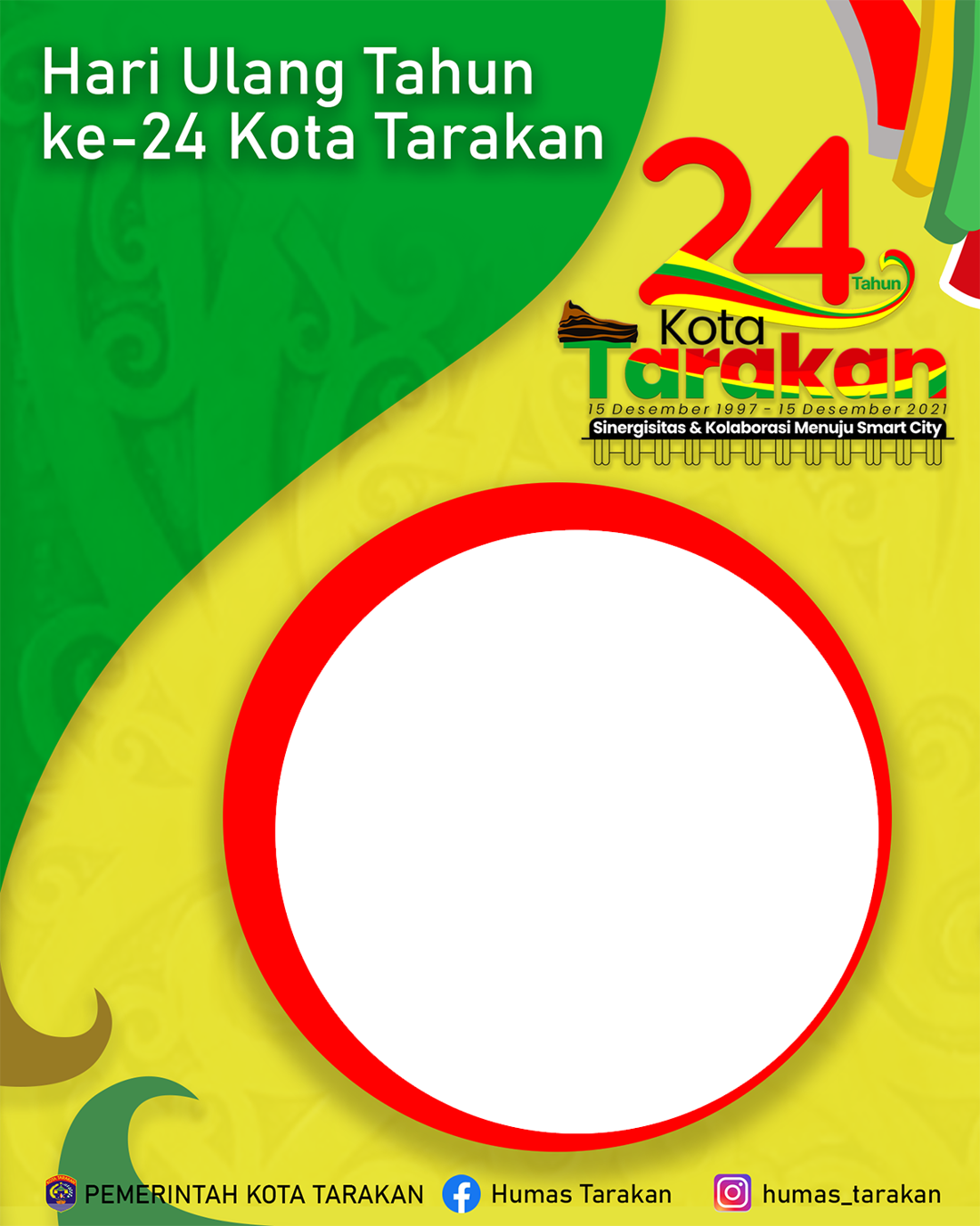 Download Twibbon Hari Ulang Tahun Kota Tarakan ke 24 Keren buatan Pemkot Tarakan