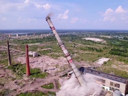 ПРОИЗВЕДЕН ДЕМОНТАЖ АВАРИЙНОЙ ТРУБЫ НА КОТЕЛЬНОЙ