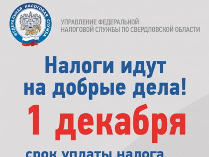 Срок уплаты налогов истекает 1 декабря