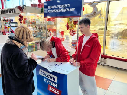 Пункты сбора - в торговых центрах. В Тольятти собирают подписи в поддержку Владимира Путина на предстоящих выборах президента