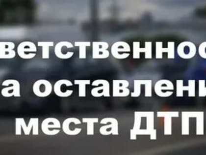 Госавтоинспекция разъясняет об ответственности за оставление места ДТП