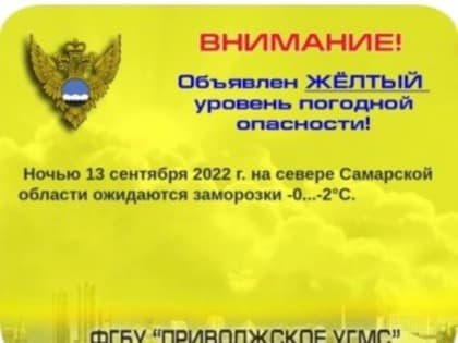 Жителей Самарской области предупредили об угрозе заморозков