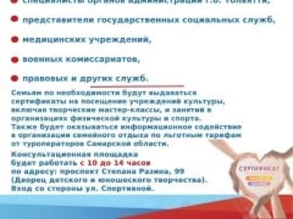 В Тольятти пройдет единый консультационный день для участников СВО и членов их семей