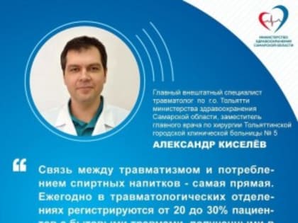 Тольяттинский врач-травматолог рассказал о рисках травматизма у людей в алкогольном опьянении
