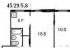 2-к квартира, 44.7 м², 2/5 эт.