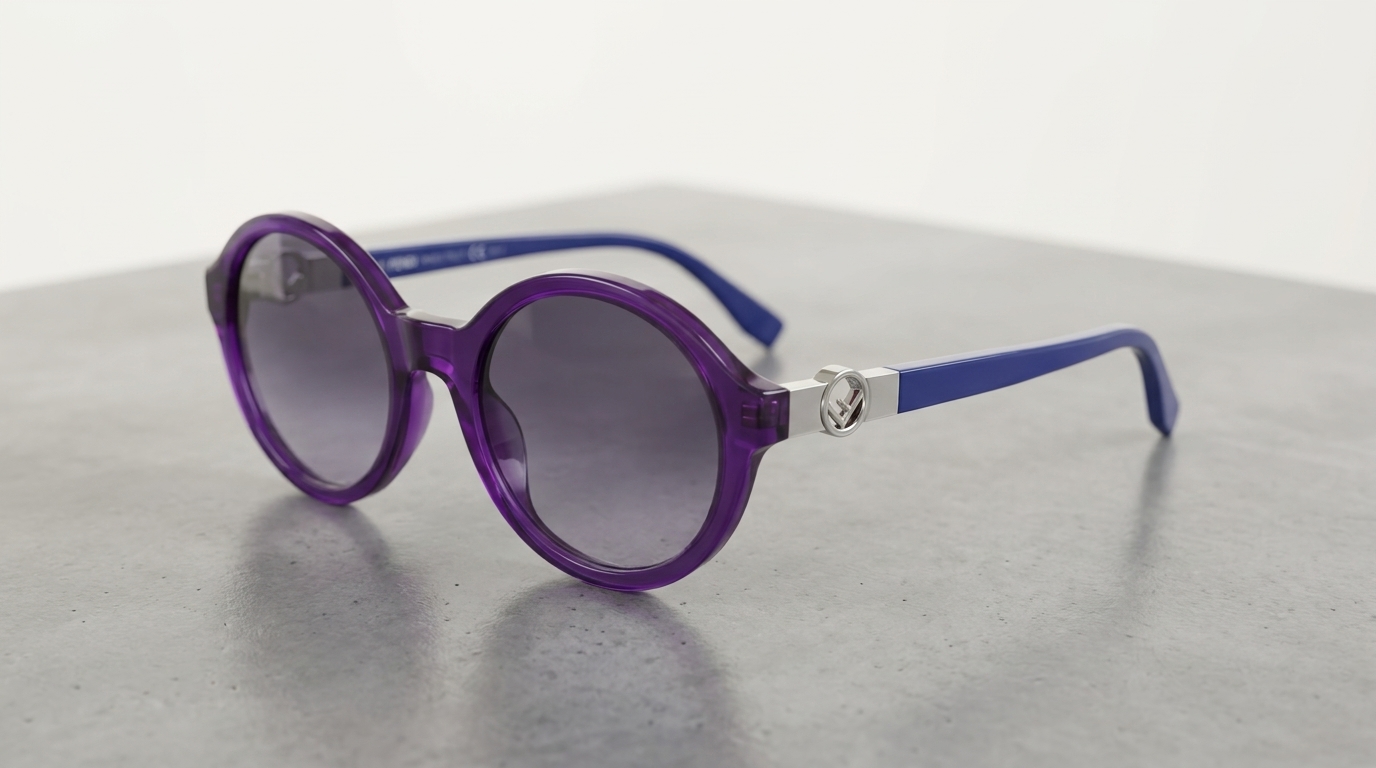 Fendi Purple & Cobalt Blue Round Sunglasses — Front
