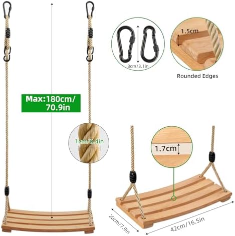 Vue 3 de Balancoire Exterieur Bois Enfant