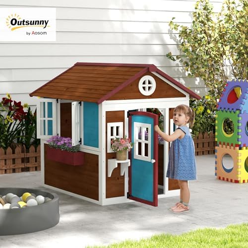 Vue 2 de Outsunny Cabane Enfant Exterieur