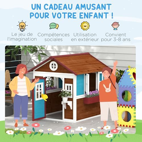 Vue 5 de Outsunny Cabane Enfant Exterieur