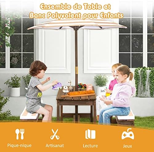 Vue 4 de Costway Table De Piquenique