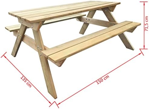 Vue 2 de Vidaxl Table De Piquenique