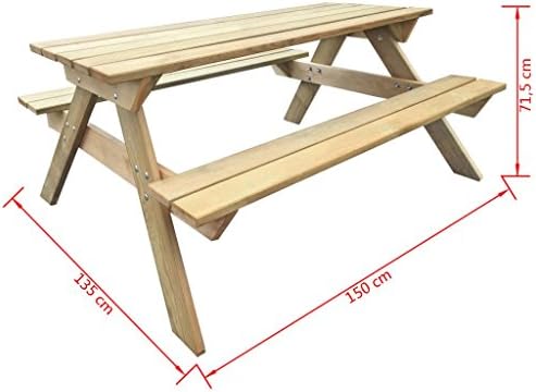 Vue 4 de Vidaxl Table De Piquenique