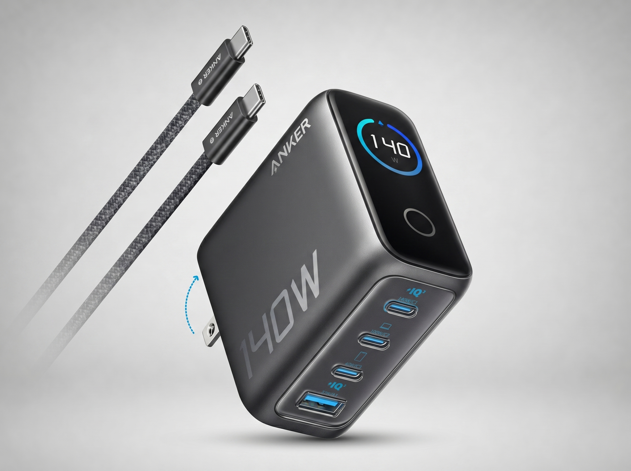 Anker Charger 140W 4-Port PD 3.1 with USB-C Cable