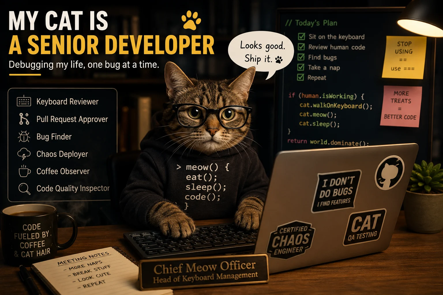 The Secret Life of Cats: What They're Probably Coding When You're Not Looking