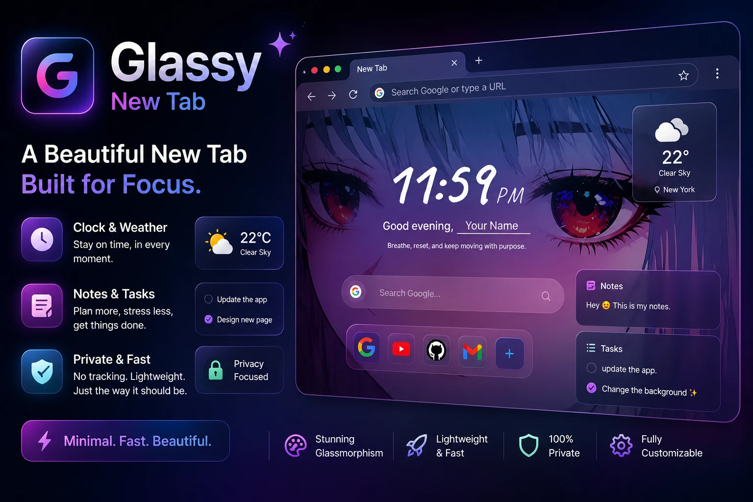 Glassy New Tab