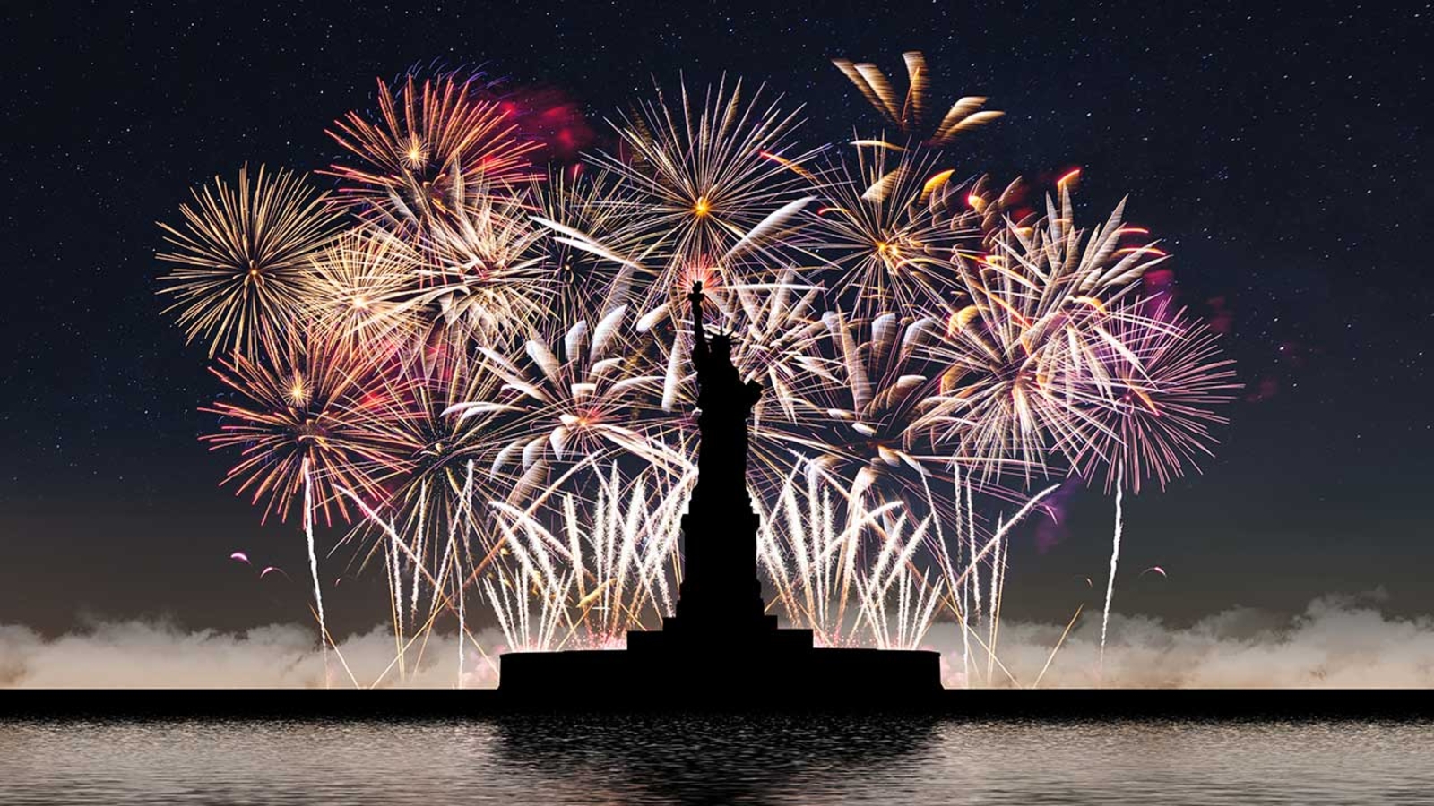 Fuegos artificiales sobre el Capitolio.