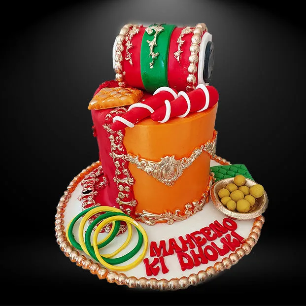MehndiOrangeThemeCake.jpg