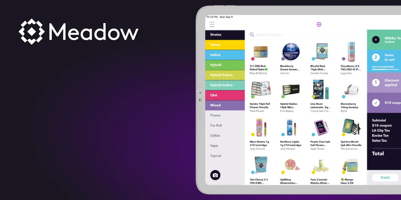 Meadow California cannabis retail and delivery software