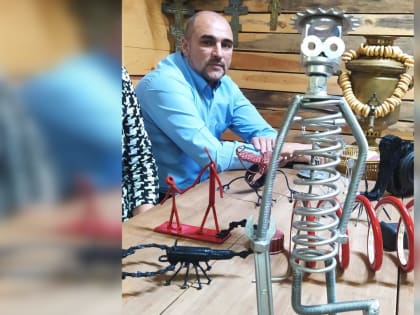 Бугурусланец Анатолий Муравьев мастерит оригинальные сувениры из металлолома