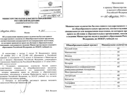 В России установили минимальные баллы ЕГЭ, с которыми можно поступать в вузы
