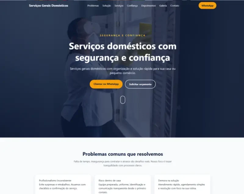 Exemplo de site profissional criado pela XGED — modelo 12