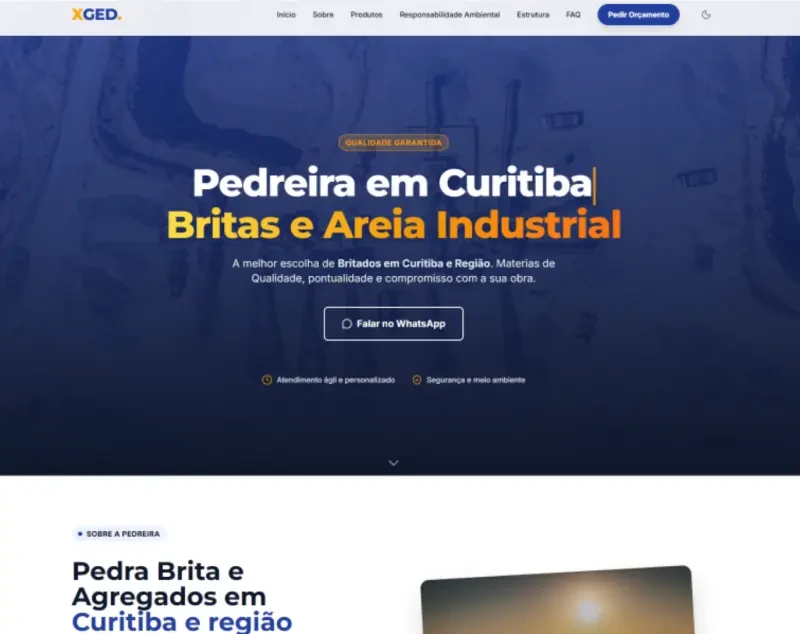Exemplo de site profissional criado pela XGED — modelo 13