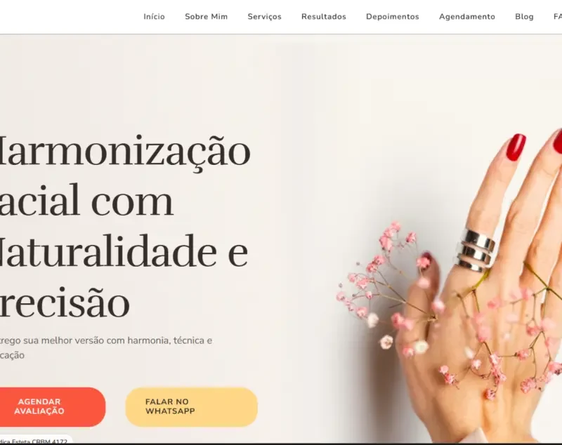 Exemplo de site profissional criado pela XGED — modelo 3