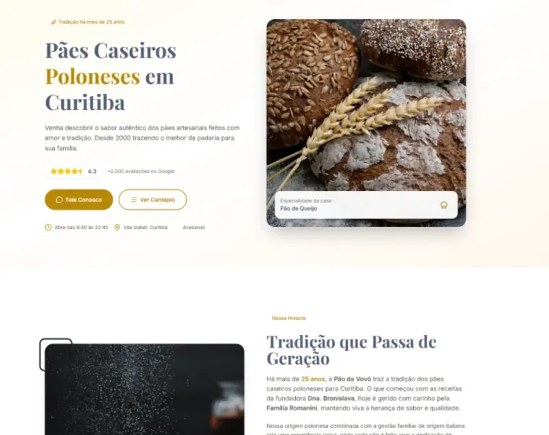 Exemplo de site profissional criado pela XGED — modelo 5